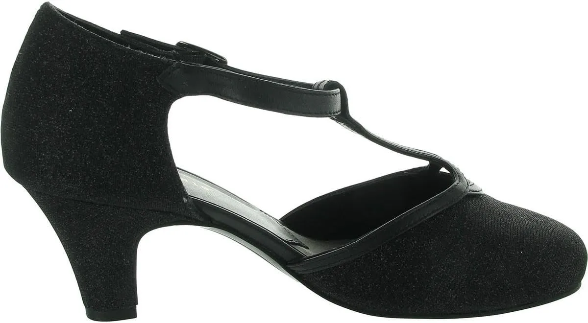 David Tate Womens Fantastic Glitter Leather Ankle Strap