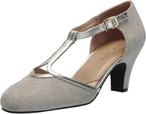 David Tate Womens Fantastic Glitter Leather Ankle Strap