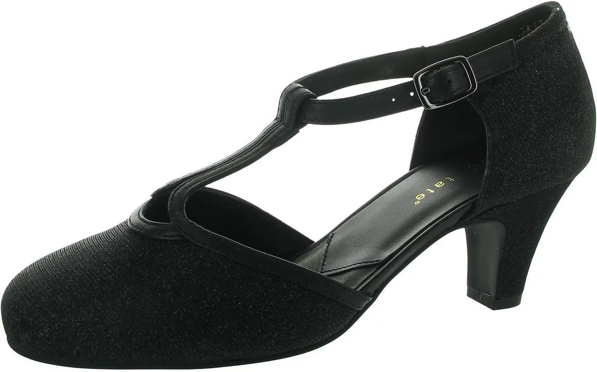 David Tate Womens Fantastic Glitter Leather Ankle Strap