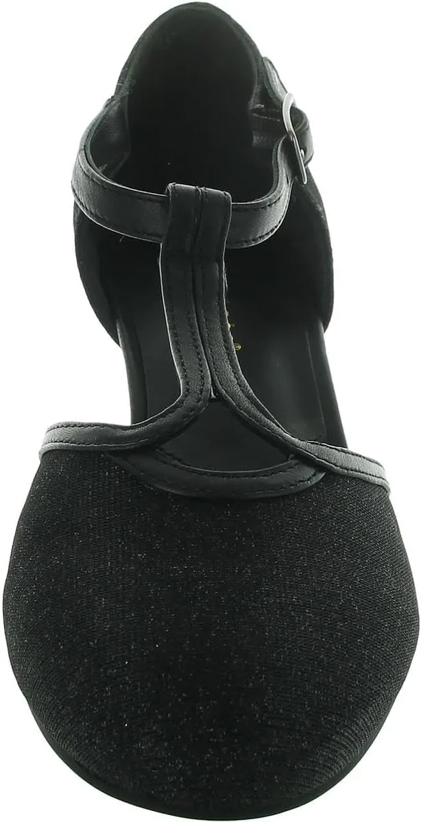 David Tate Womens Fantastic Glitter Leather Ankle Strap