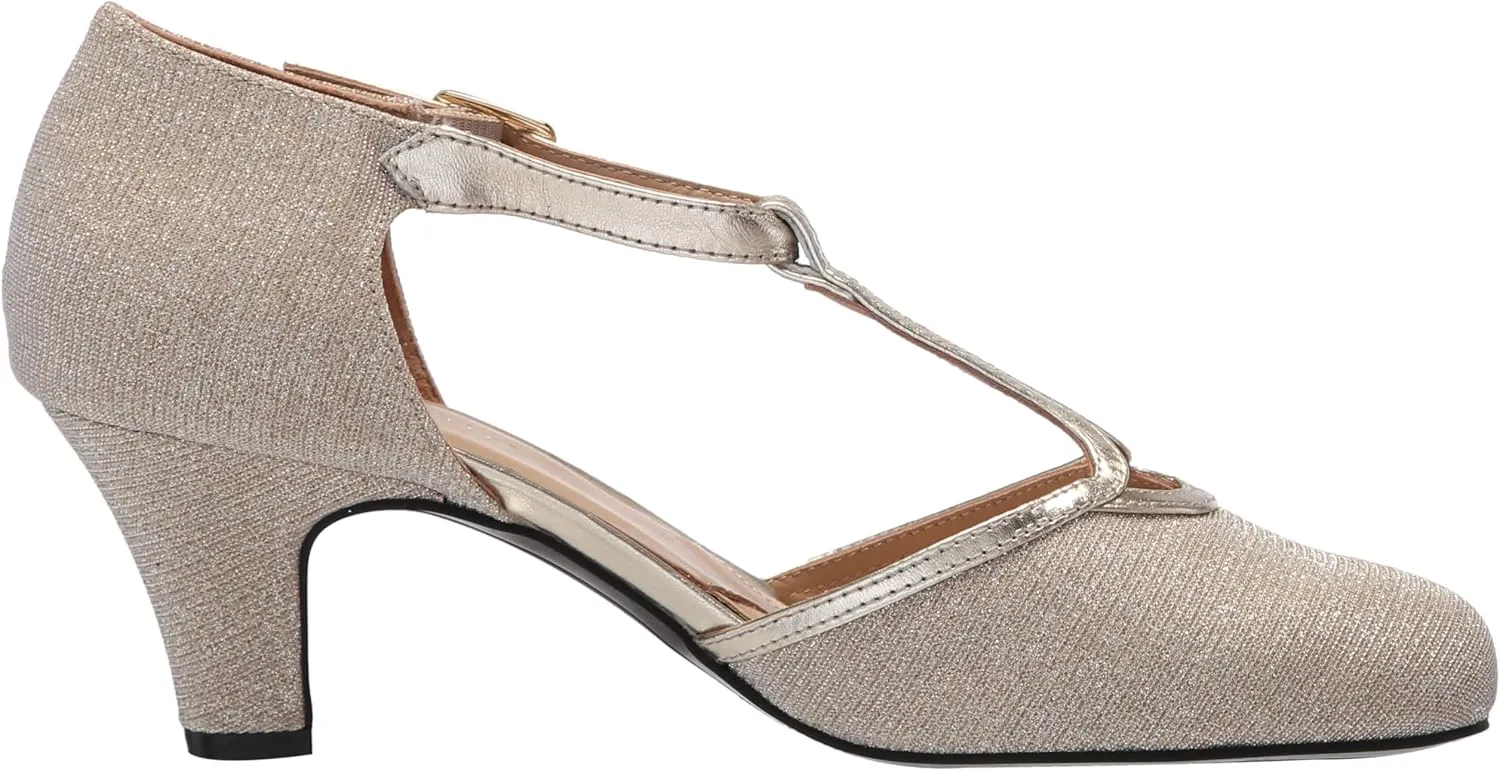 David Tate Womens Fantastic Glitter Leather Ankle Strap