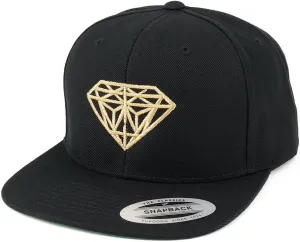 Diamond Embroidered Flat Bill Snapback Cap