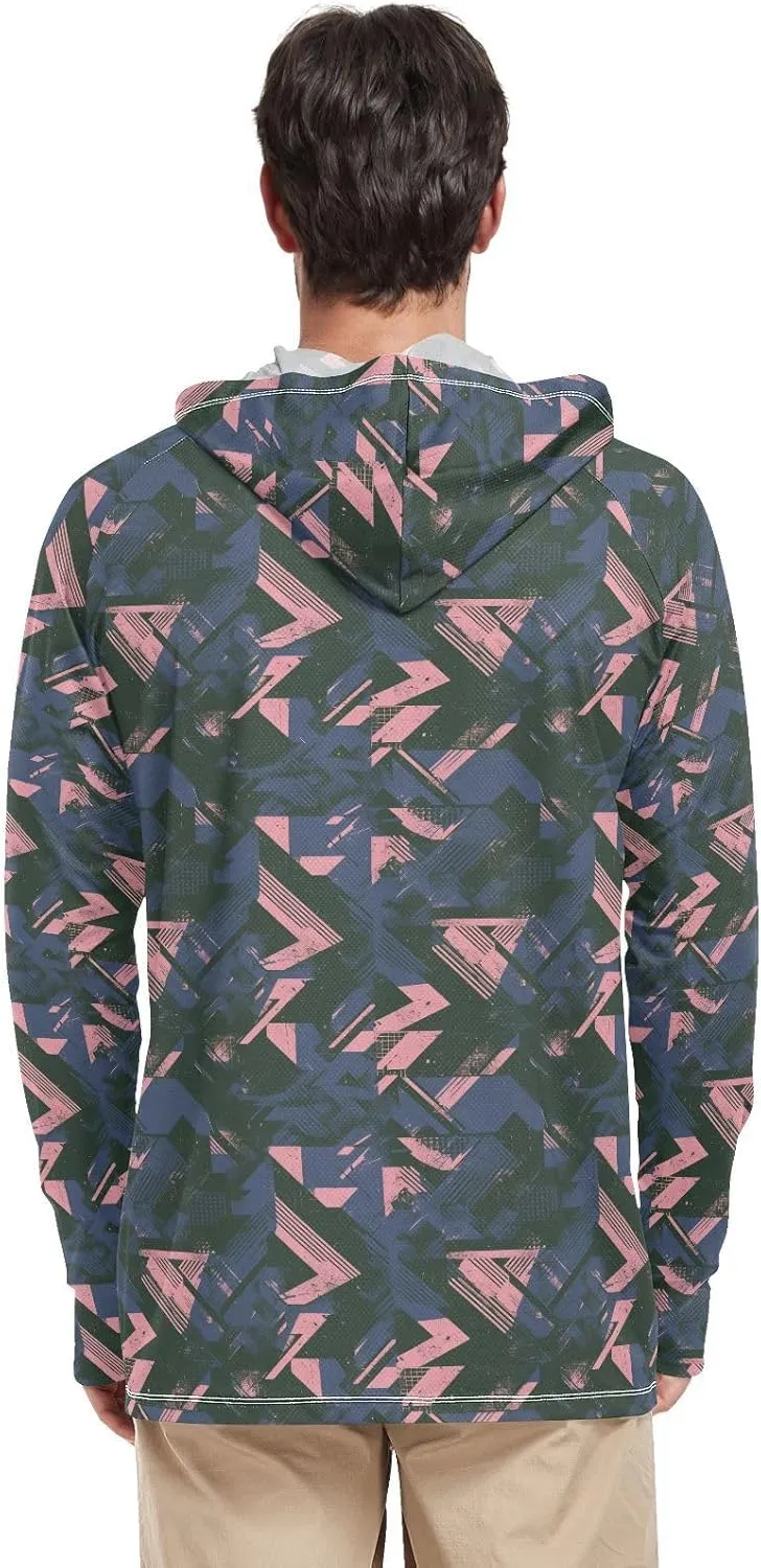 Discord71 Men's Sun Protection Hoodie Long Sleeve Fishing Shirt UPF 50  Hiking Hoodie Hooded UV Rashguard for Men