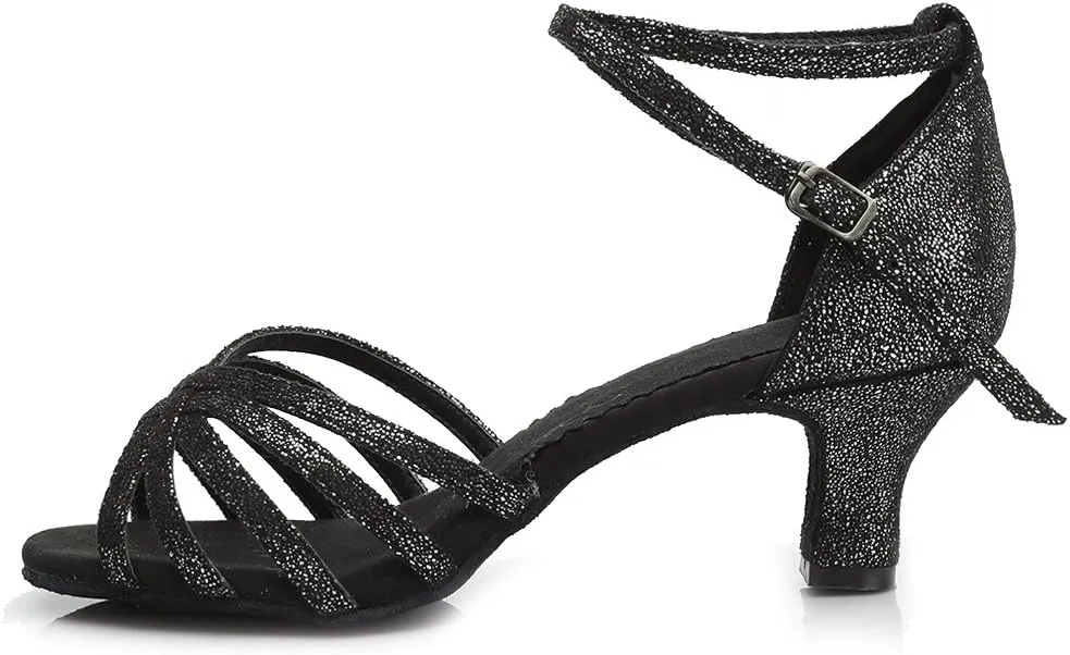 DKZSYIM Women Latin Dance Shoes Ballroom Salsa Tango Practice Performence Party Dancing Shoes,Model 1810-6