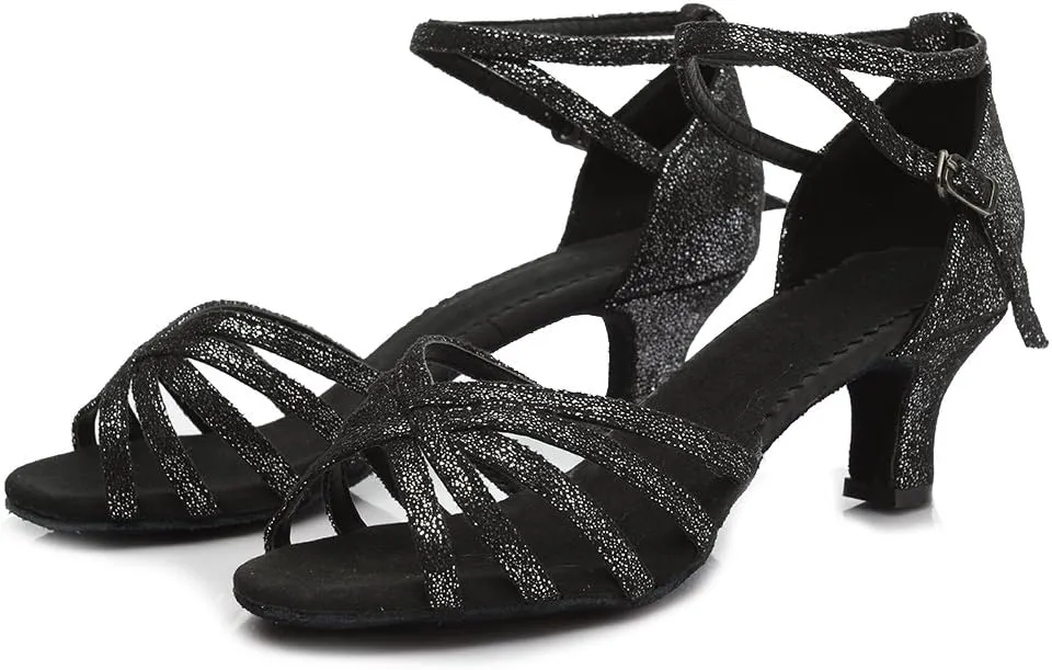 DKZSYIM Women Latin Dance Shoes Ballroom Salsa Tango Practice Performence Party Dancing Shoes,Model 1810-6