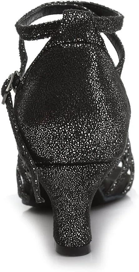 DKZSYIM Women Latin Dance Shoes Ballroom Salsa Tango Practice Performence Party Dancing Shoes,Model 1810-6