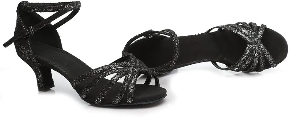 DKZSYIM Women Latin Dance Shoes Ballroom Salsa Tango Practice Performence Party Dancing Shoes,Model 1810-6