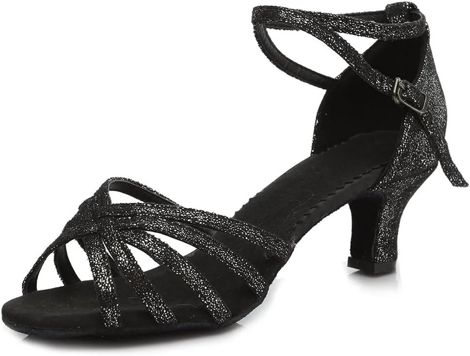 DKZSYIM Women Latin Dance Shoes Ballroom Salsa Tango Practice Performence Party Dancing Shoes,Model 1810-6