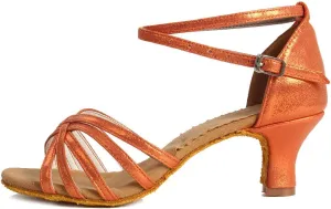 DKZSYIM Women Latin Dance Shoes Ballroom Salsa Tango Practice Performence Party Dancing Shoes,Model 1810-6