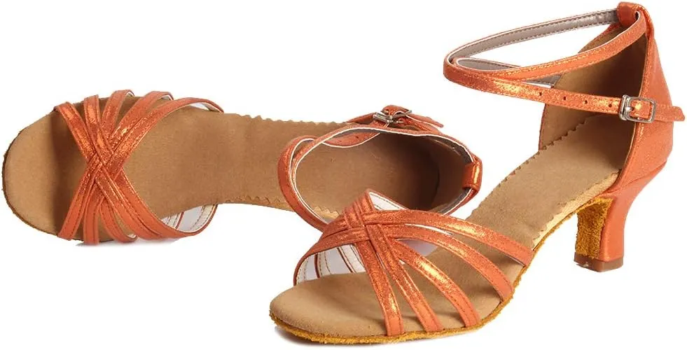 DKZSYIM Women Latin Dance Shoes Ballroom Salsa Tango Practice Performence Party Dancing Shoes,Model 1810-6
