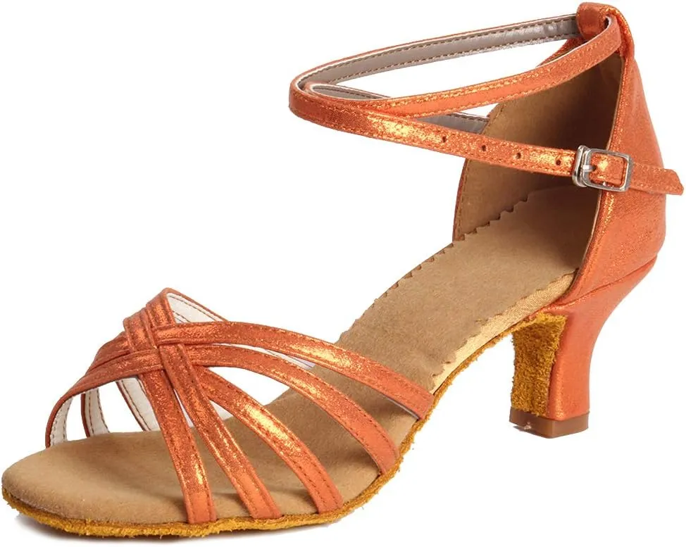 DKZSYIM Women Latin Dance Shoes Ballroom Salsa Tango Practice Performence Party Dancing Shoes,Model 1810-6