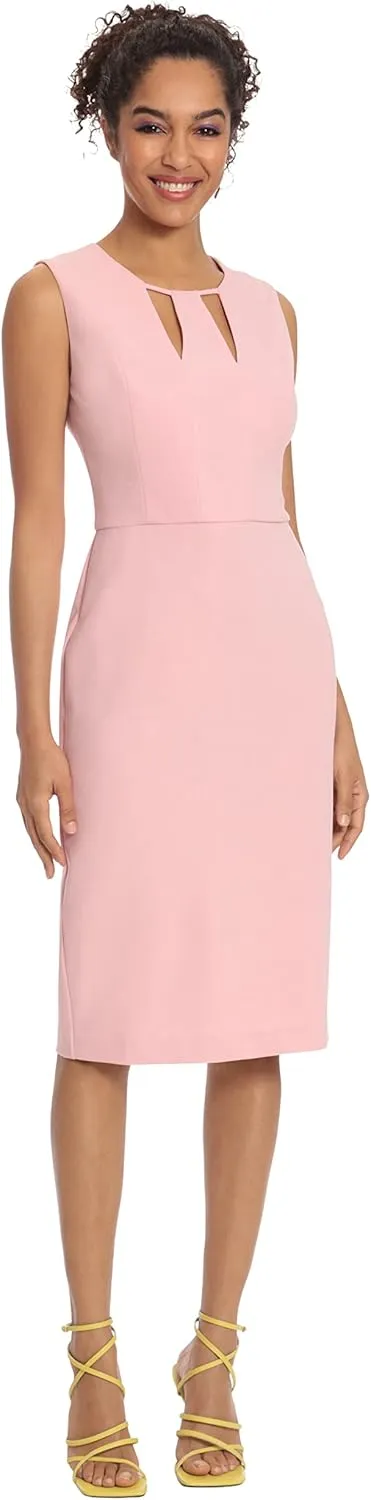 Donna Morgan Women's Knee-Length Sleeveless Dress with Neck Cutouts