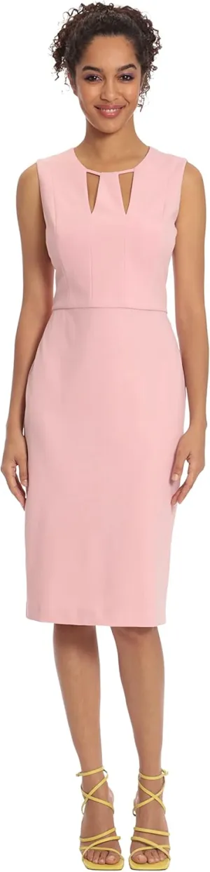 Donna Morgan Women's Knee-Length Sleeveless Dress with Neck Cutouts