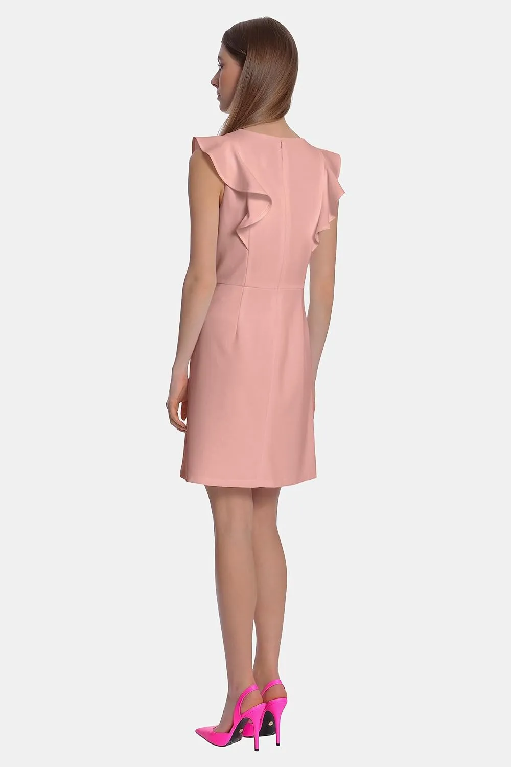 Donna Morgan Women's V-Neck Ruffle Mini Dress