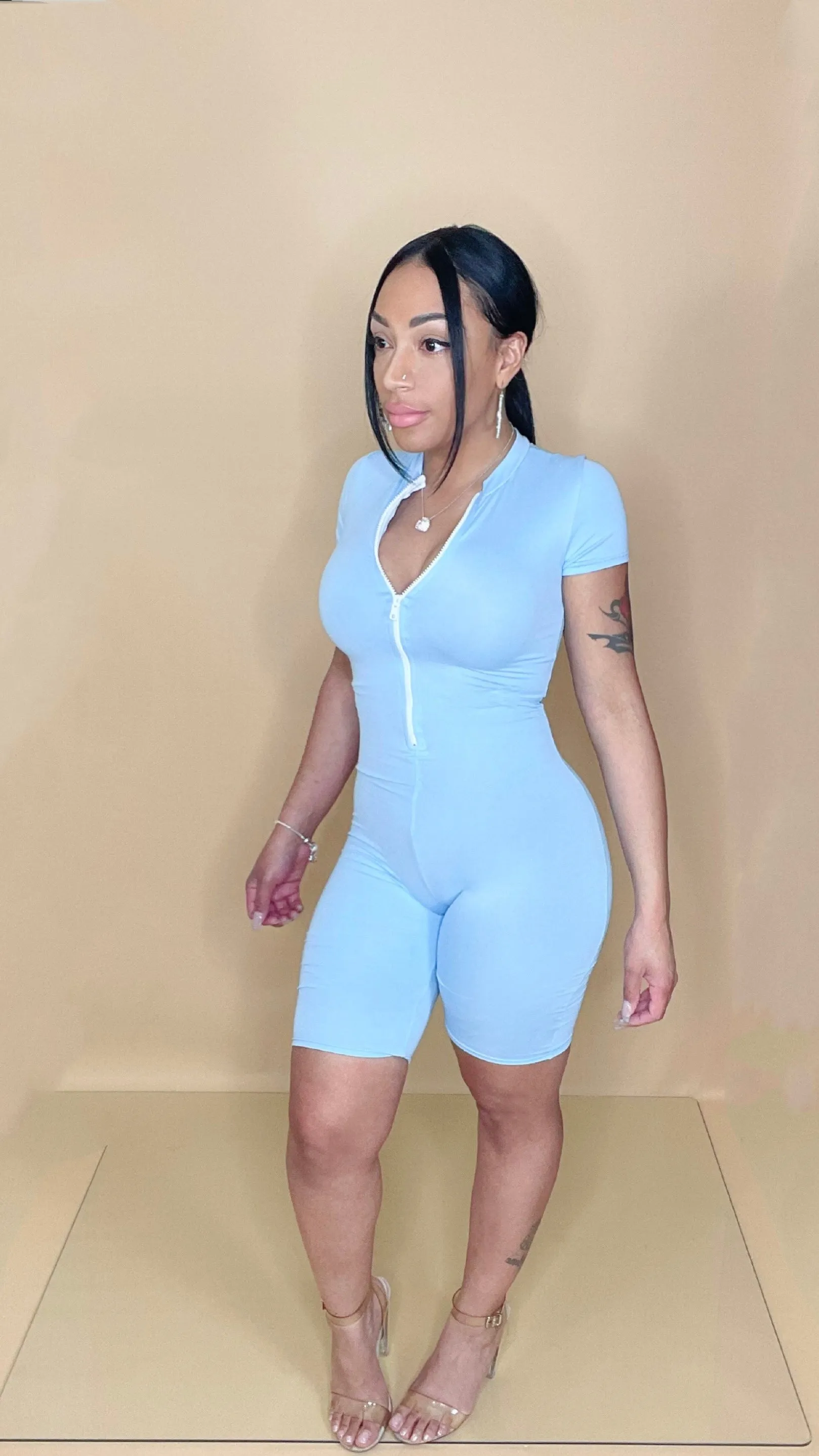 Downtown Biker Short Romper