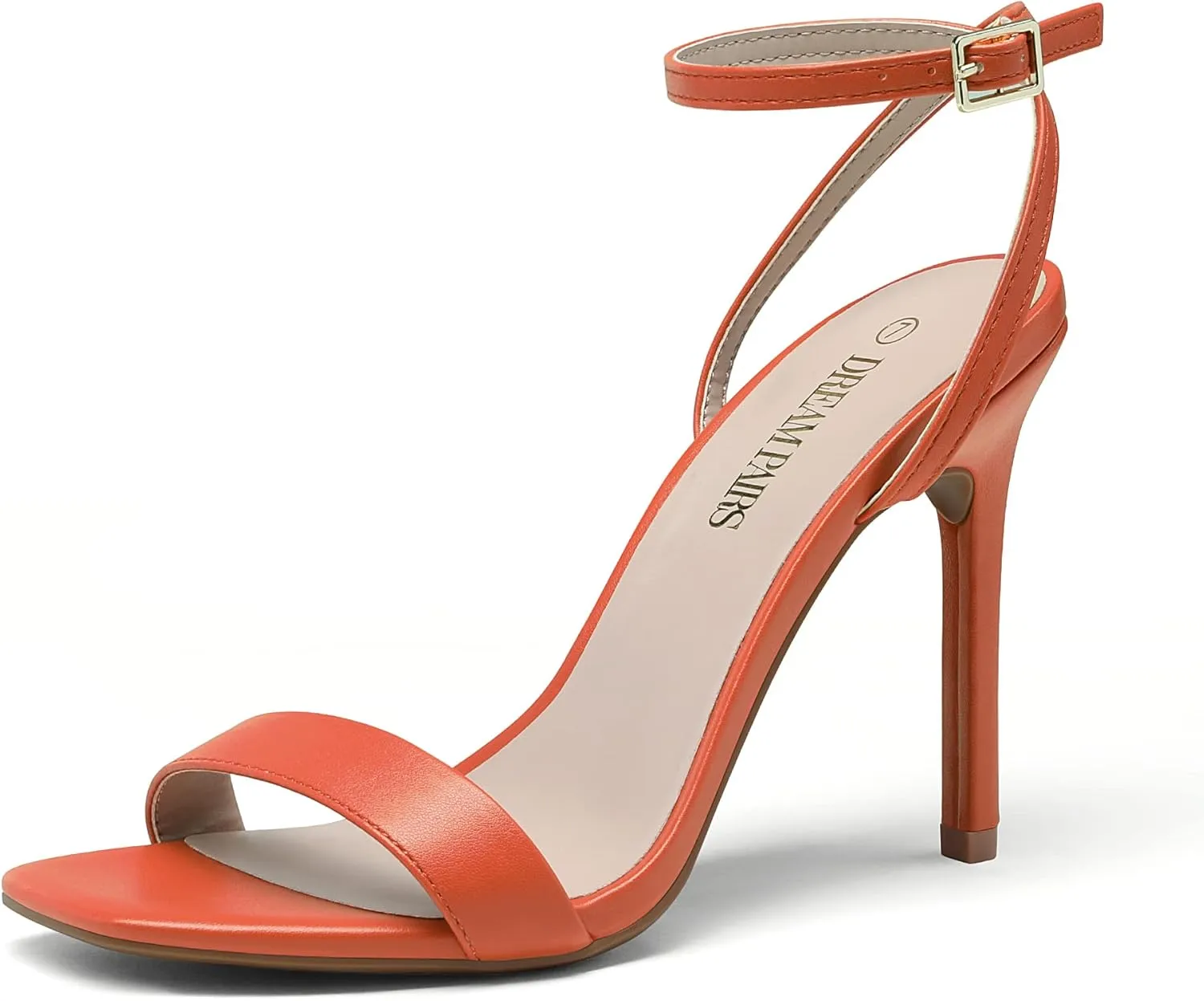 DREAM PAIRS Women’s High Stilettos Open Square Toe Ankle Strap Heels Sexy Comfort Strappy Dress Shoes Wedding Bridal Pumps Sandals