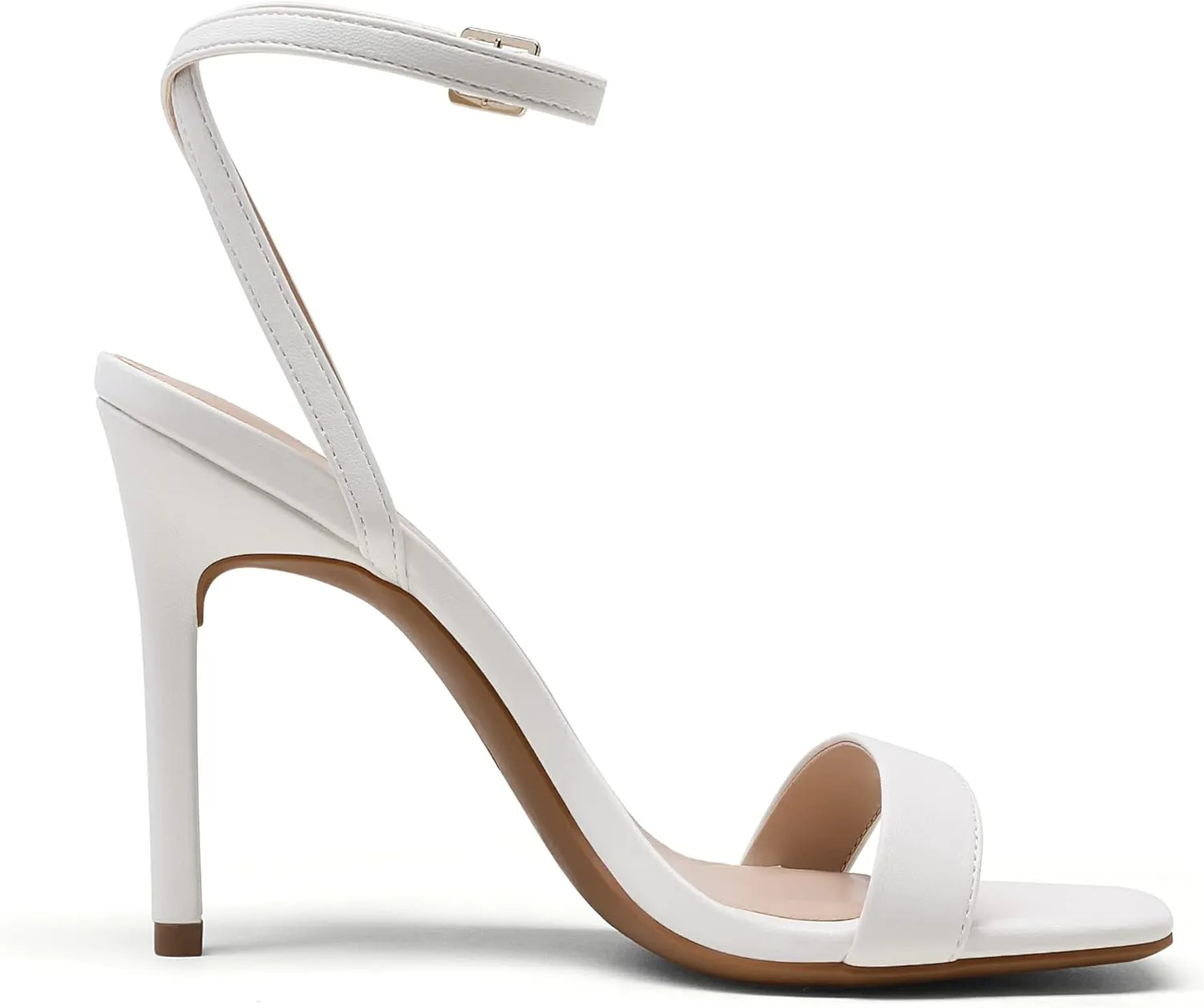 DREAM PAIRS Women’s High Stilettos Open Square Toe Ankle Strap Heels Sexy Comfort Strappy Dress Shoes Wedding Bridal Pumps Sandals