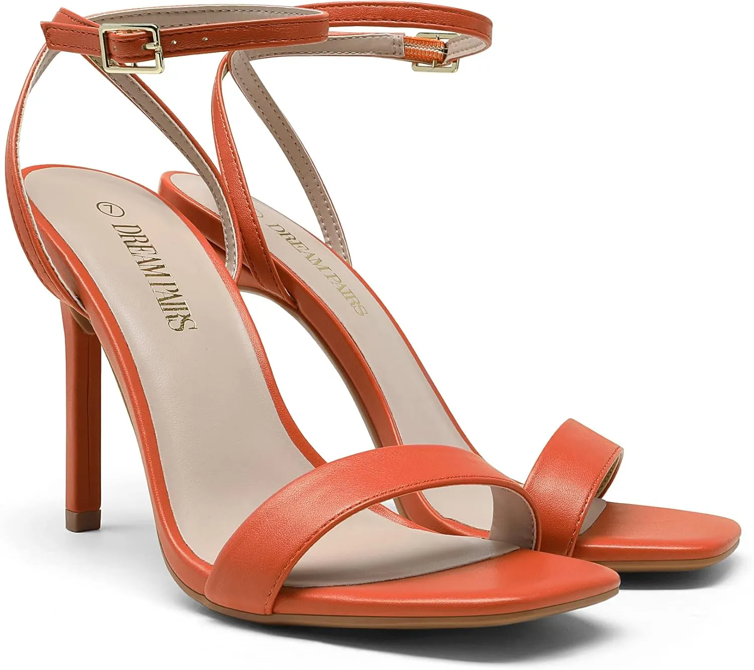 DREAM PAIRS Women’s High Stilettos Open Square Toe Ankle Strap Heels Sexy Comfort Strappy Dress Shoes Wedding Bridal Pumps Sandals