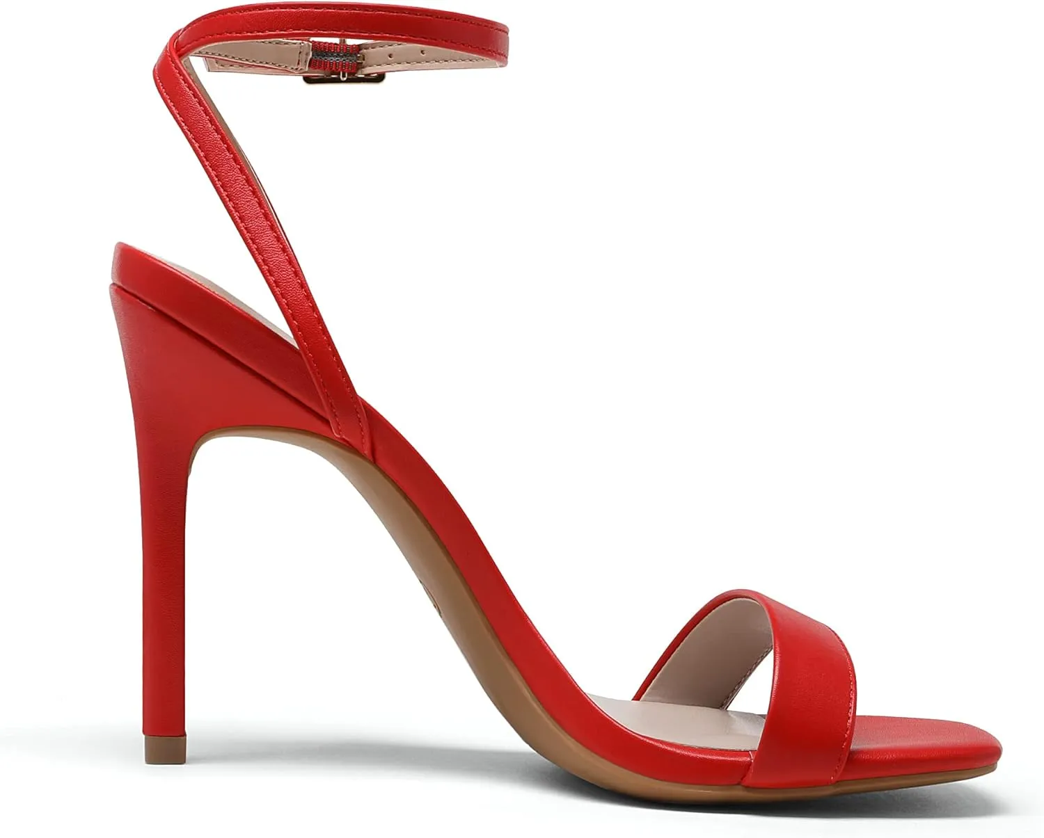 DREAM PAIRS Women’s High Stilettos Open Square Toe Ankle Strap Heels Sexy Comfort Strappy Dress Shoes Wedding Bridal Pumps Sandals
