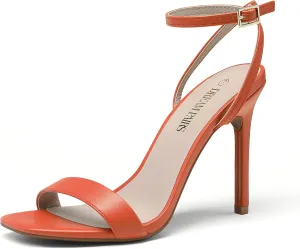 DREAM PAIRS Women’s High Stilettos Open Square Toe Ankle Strap Heels Sexy Comfort Strappy Dress Shoes Wedding Bridal Pumps Sandals