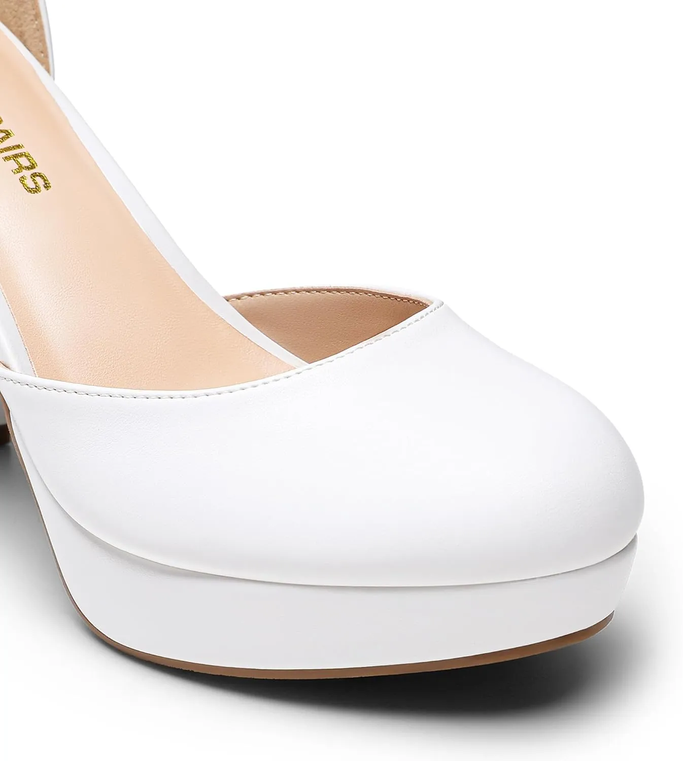DREAM PAIRS Women's Platform Chunky High Heels Closed Toe Block Ankle Strap Dress Bridal Party Wedding Shoes