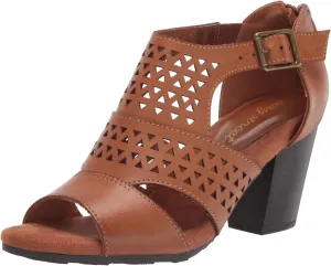 Easy Street Women's Block Heel Sandal Heeled, Luggage, 6