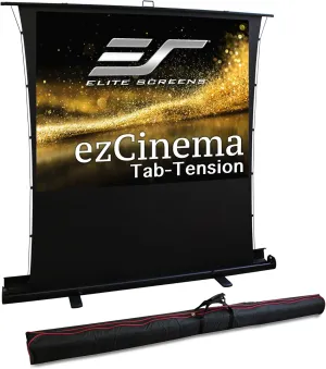 Elite Screens ezCinema Tab Tension, 90-inch 4:3 Projector Screen, Portable Manual Floor Pull Up Scissor Backed Office Church Front Projection Carrying Bag, US Based Company 2-YEAR WARRANTY, FT90XWV