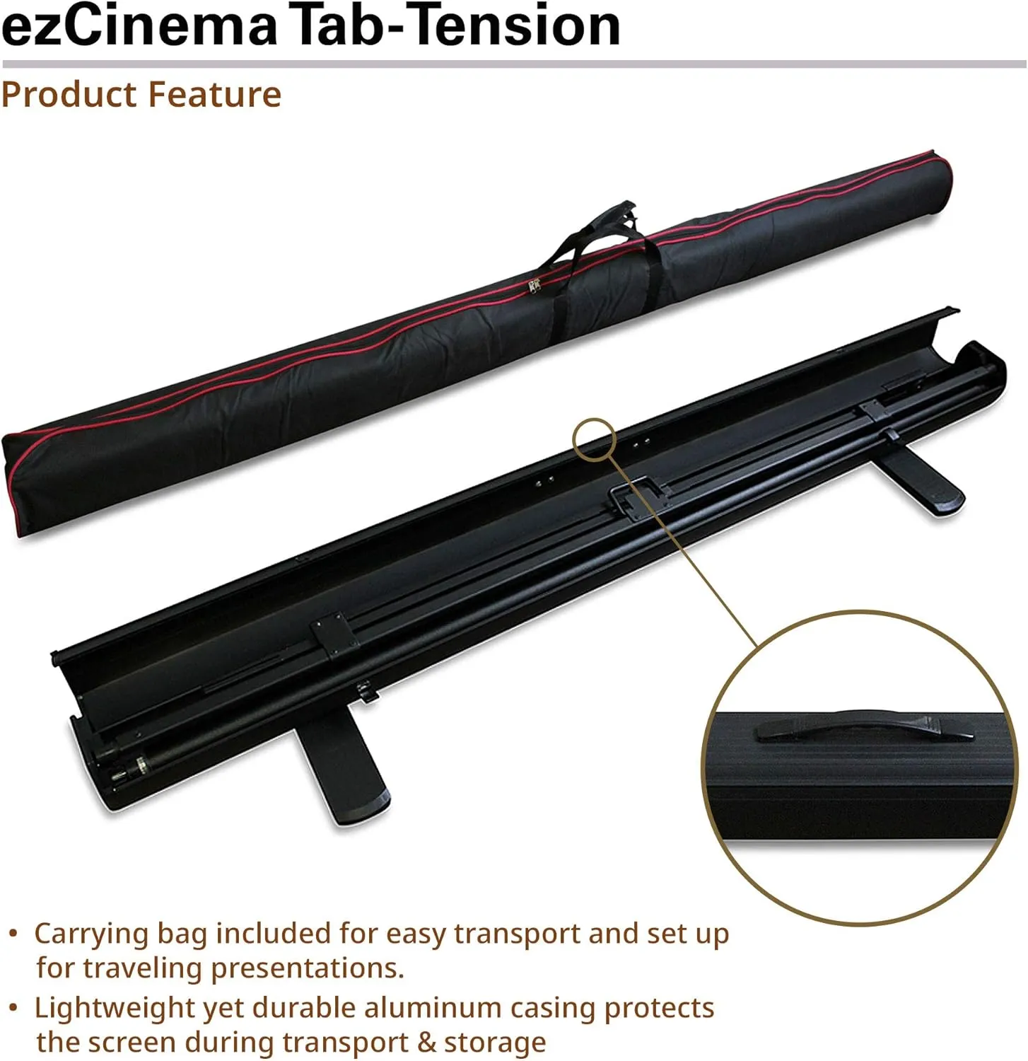 Elite Screens ezCinema Tab Tension, 90-inch 4:3 Projector Screen, Portable Manual Floor Pull Up Scissor Backed Office Church Front Projection Carrying Bag, US Based Company 2-YEAR WARRANTY, FT90XWV