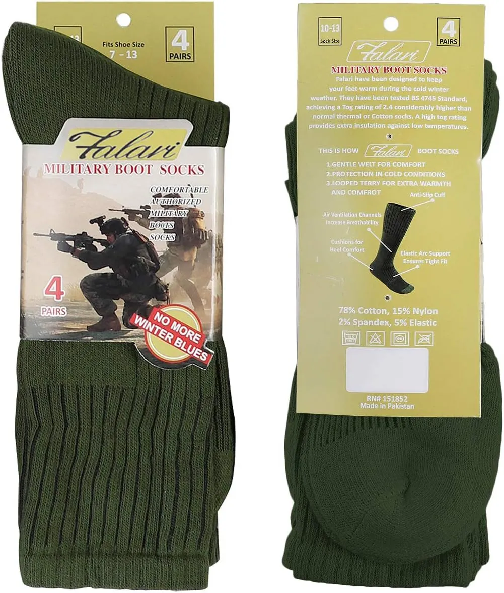 Falari US Army Military Boot Socks Combat Trekking Hiking Policemen Firefighter Security Guard Out Door Activities Socks
