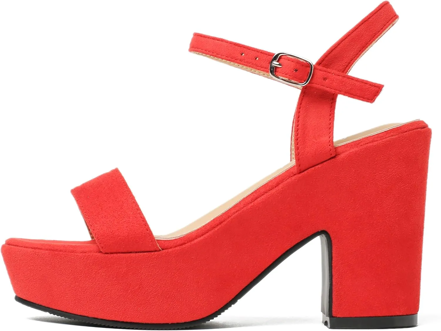fereshte Women's Chunky Block Heels Platform High Heel Open Toe Ankle Strap Sandals
