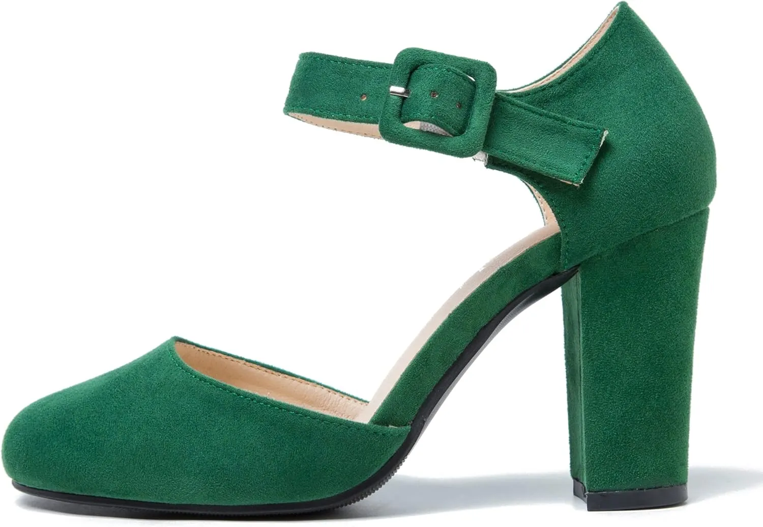 fereshte Women's High Heel Closed Toe Chunky Wedding Pumps Mary Jane Shoes