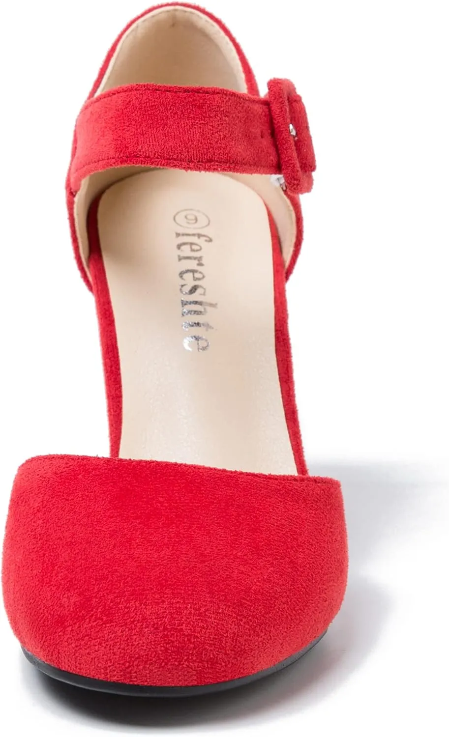 fereshte Women's High Heel Closed Toe Chunky Wedding Pumps Mary Jane Shoes