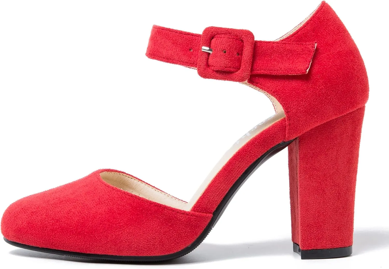 fereshte Women's High Heel Closed Toe Chunky Wedding Pumps Mary Jane Shoes