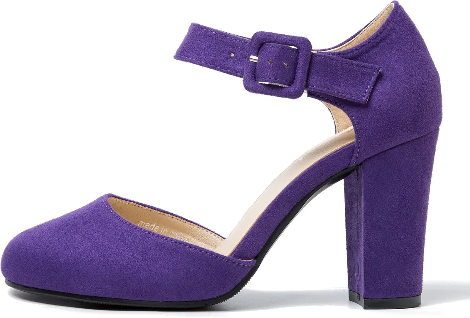 fereshte Women's High Heel Closed Toe Chunky Wedding Pumps Mary Jane Shoes