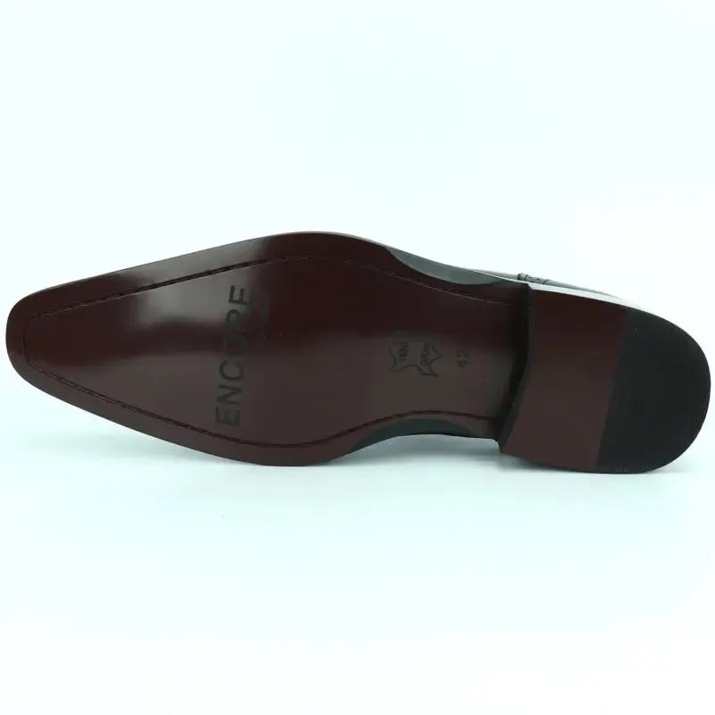 Fiesso FI-8704 Black Silver Encore Loafers
