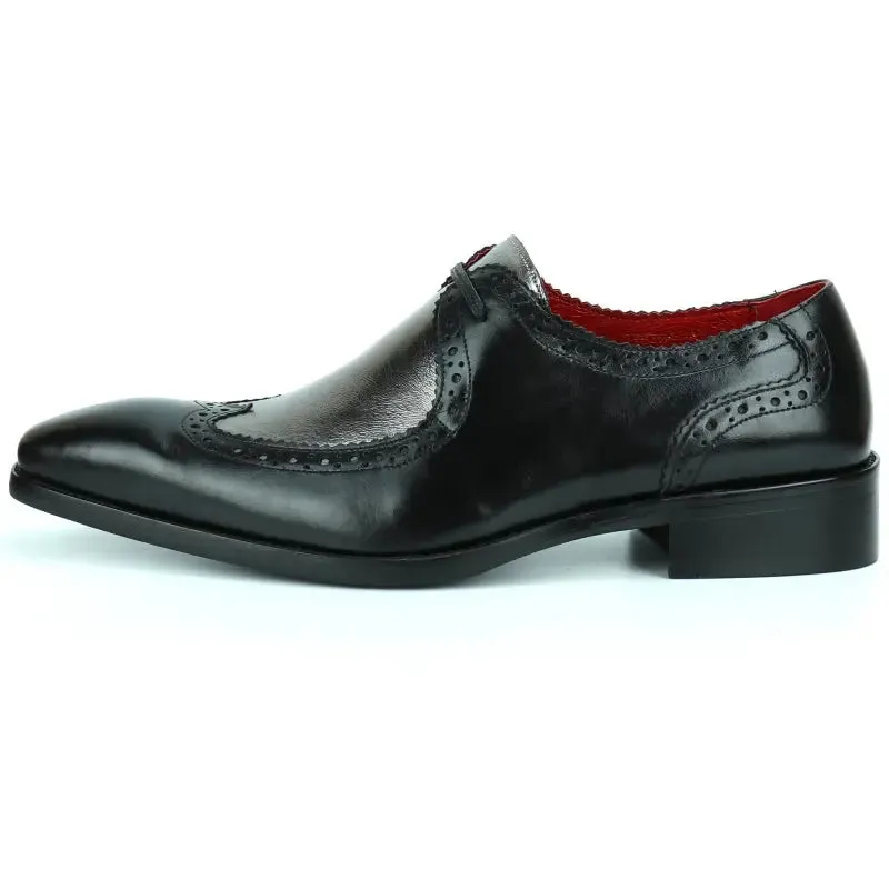 Fiesso FI-8704 Black Silver Encore Loafers