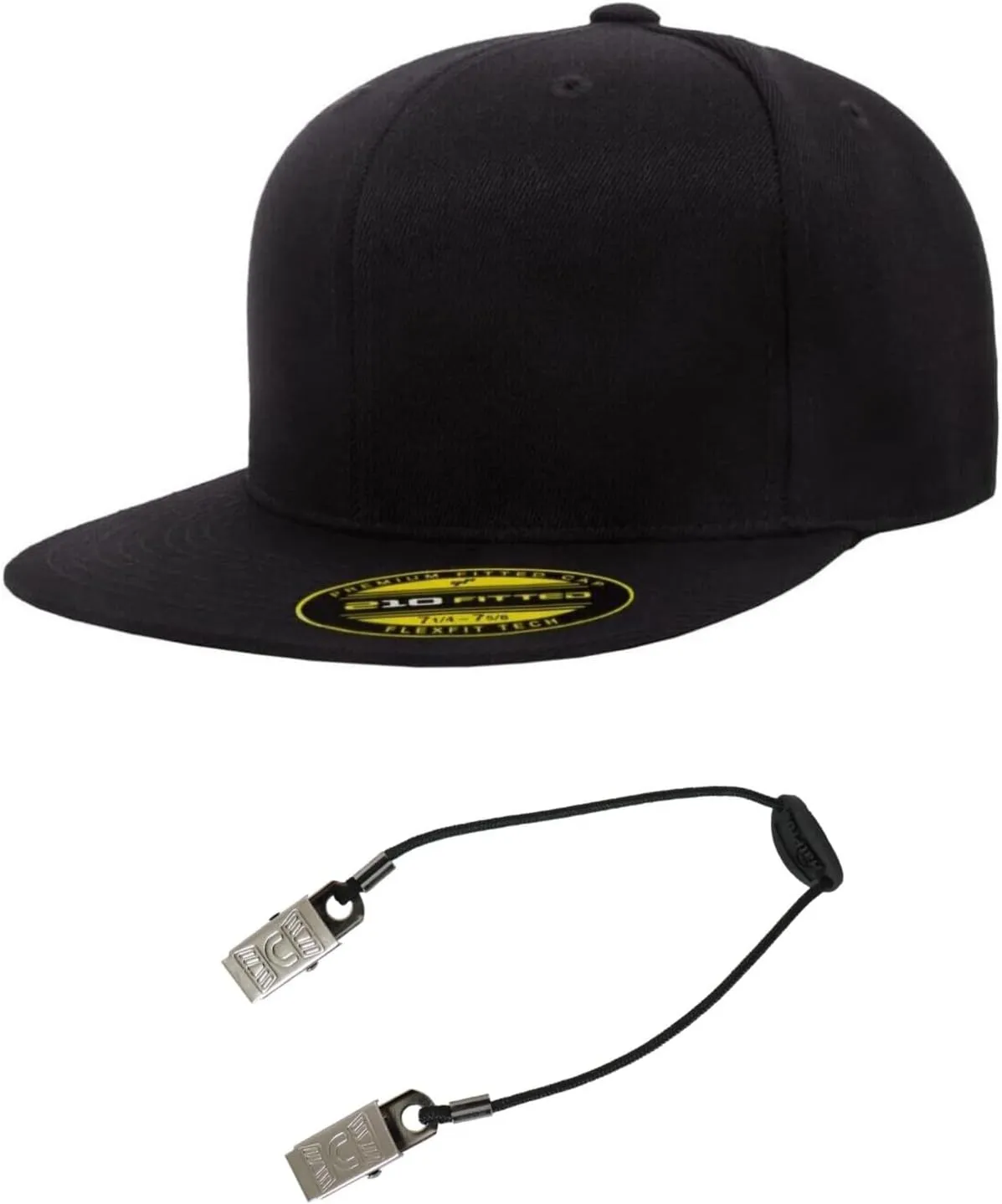 Flexfit Premium 210 Flatbill Fitted Baseball Hat Bundle with THP Cap Catcher