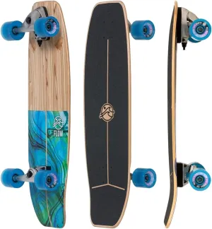 Flow Surf Skates Cruiser - 32"x10" 7-Ply North American Maple Deck with Exotic Veneer, Carving Truck, Fully Assembled, Supports up to 275 lbs for Surf-Like Carving