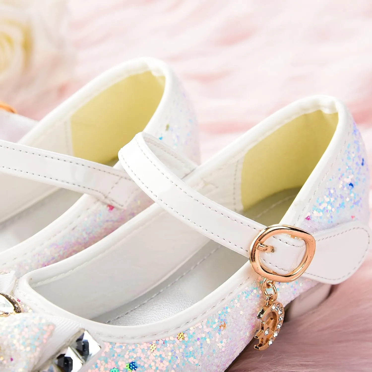 Flower Girls Princess Costume Party Dress Glitter Shoes Mary Janes