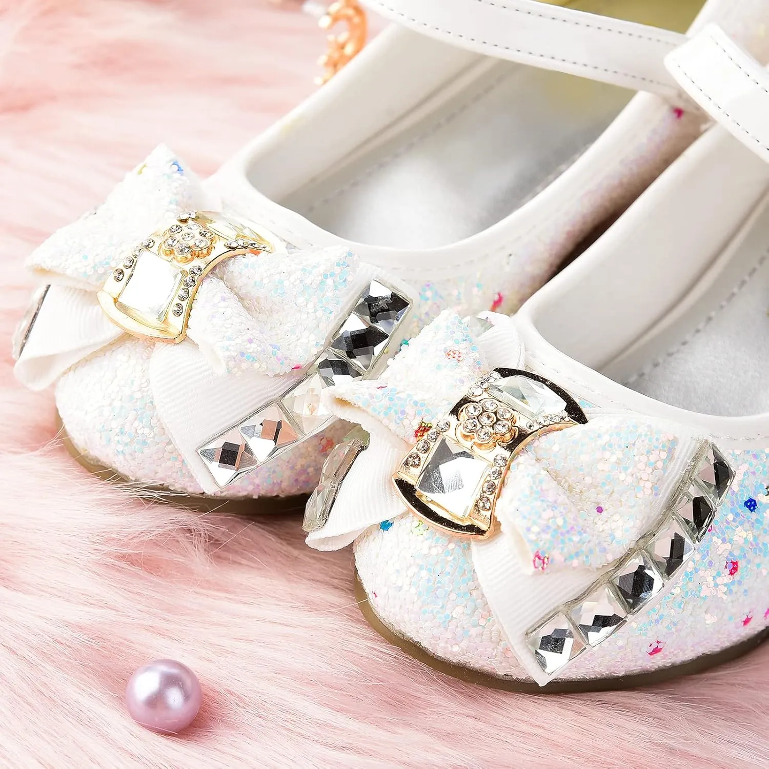 Flower Girls Princess Costume Party Dress Glitter Shoes Mary Janes