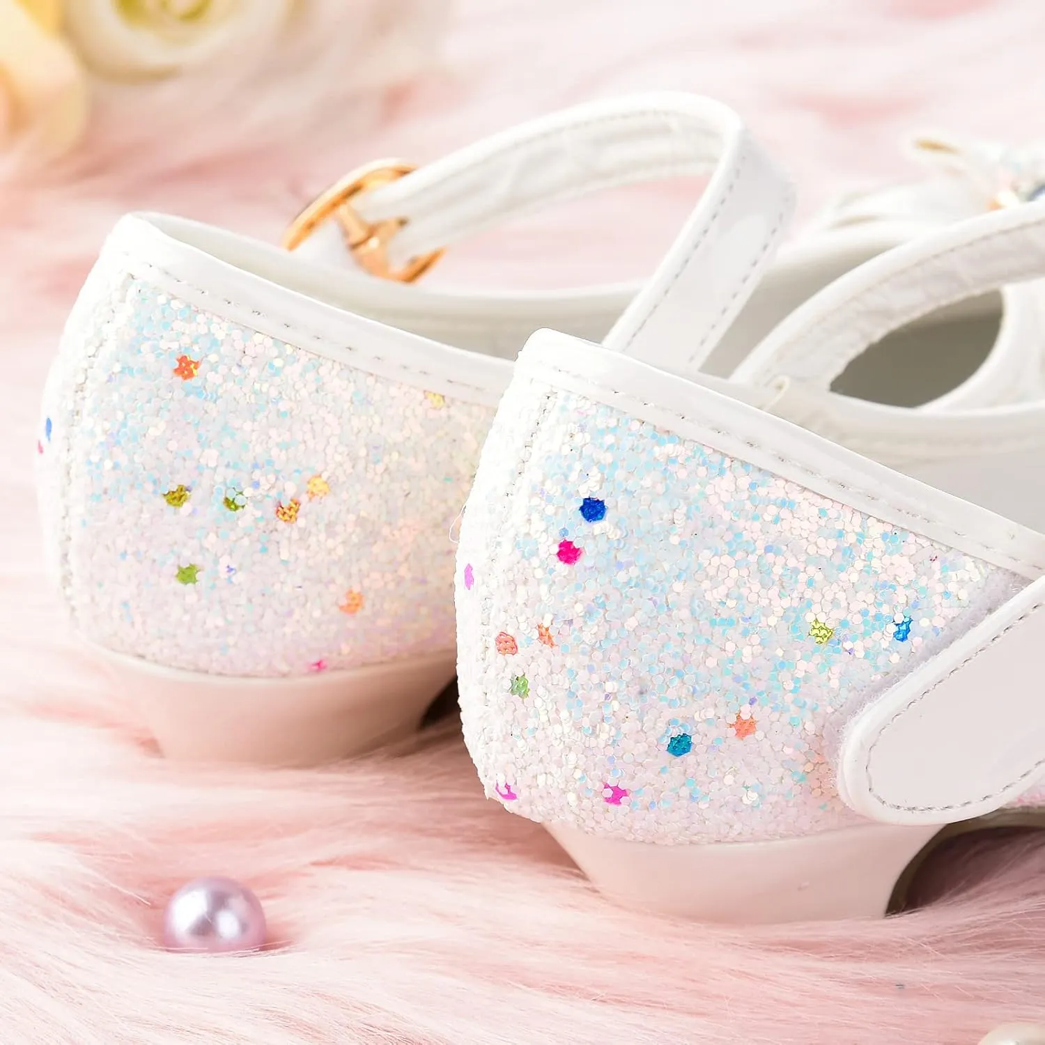 Flower Girls Princess Costume Party Dress Glitter Shoes Mary Janes