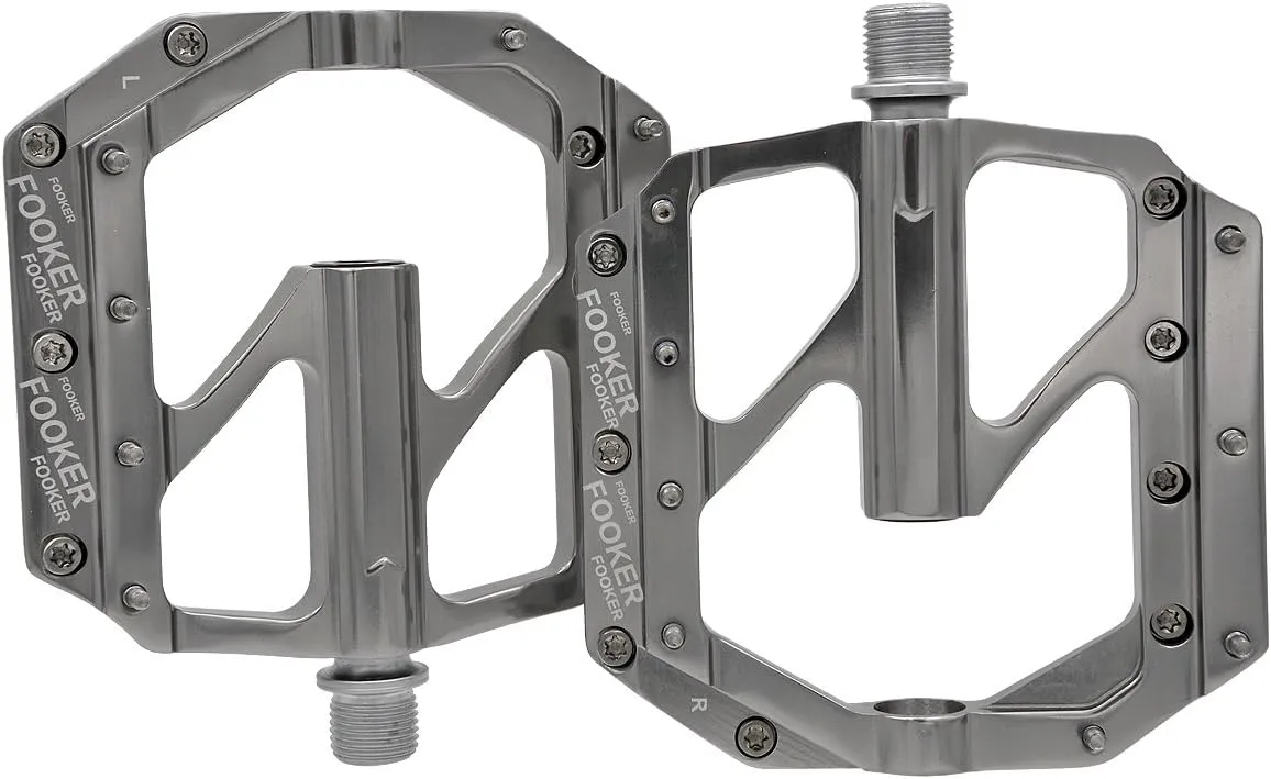 FOOKER Bike Pedals Non-Slip Aluminum Alloy MTB Mountain Bike Pedals 3 Bearing 9/16" for Road BMX MTB Bikes