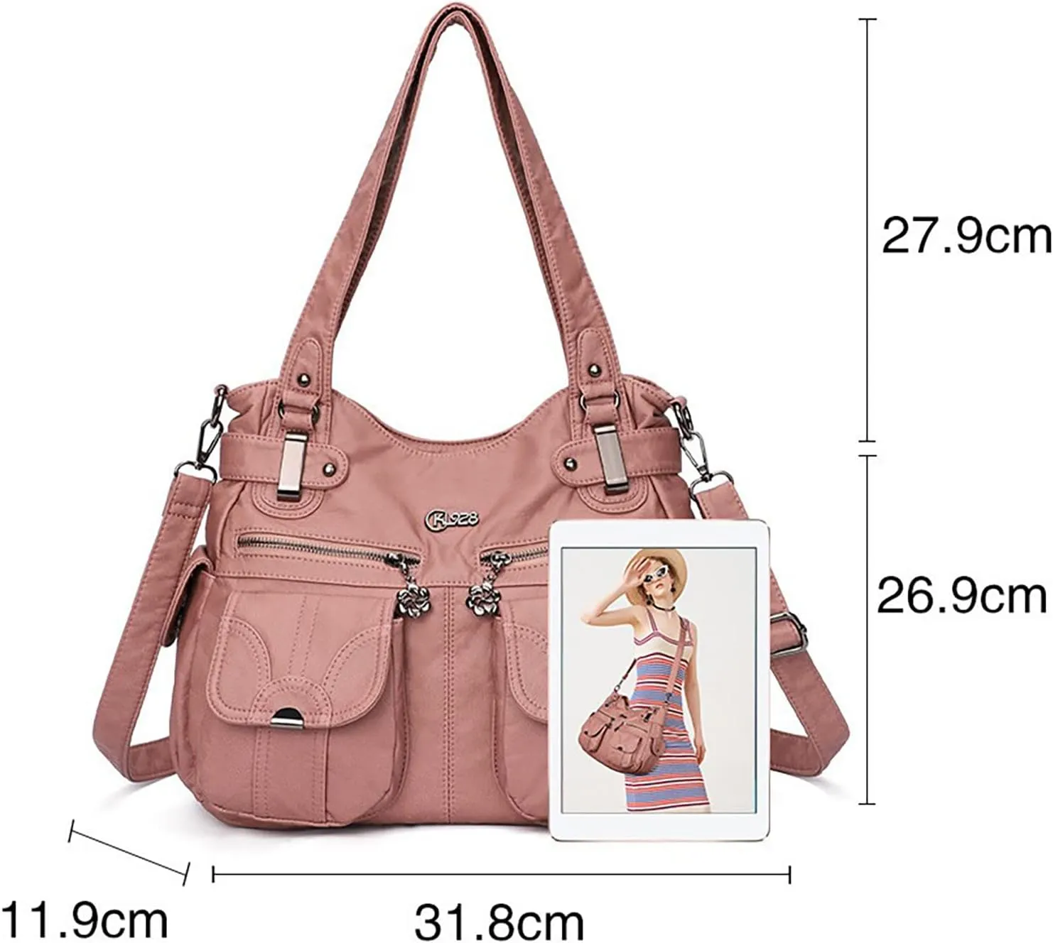 Foreign Trade Fashion Women's Shoulder Bag European And Large Capacity PU Portable Shoulder Bag