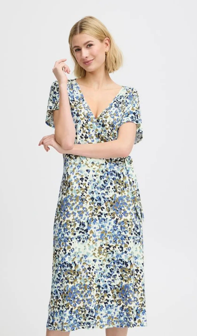 Fransa Dottie dress in ebb & flow colourway