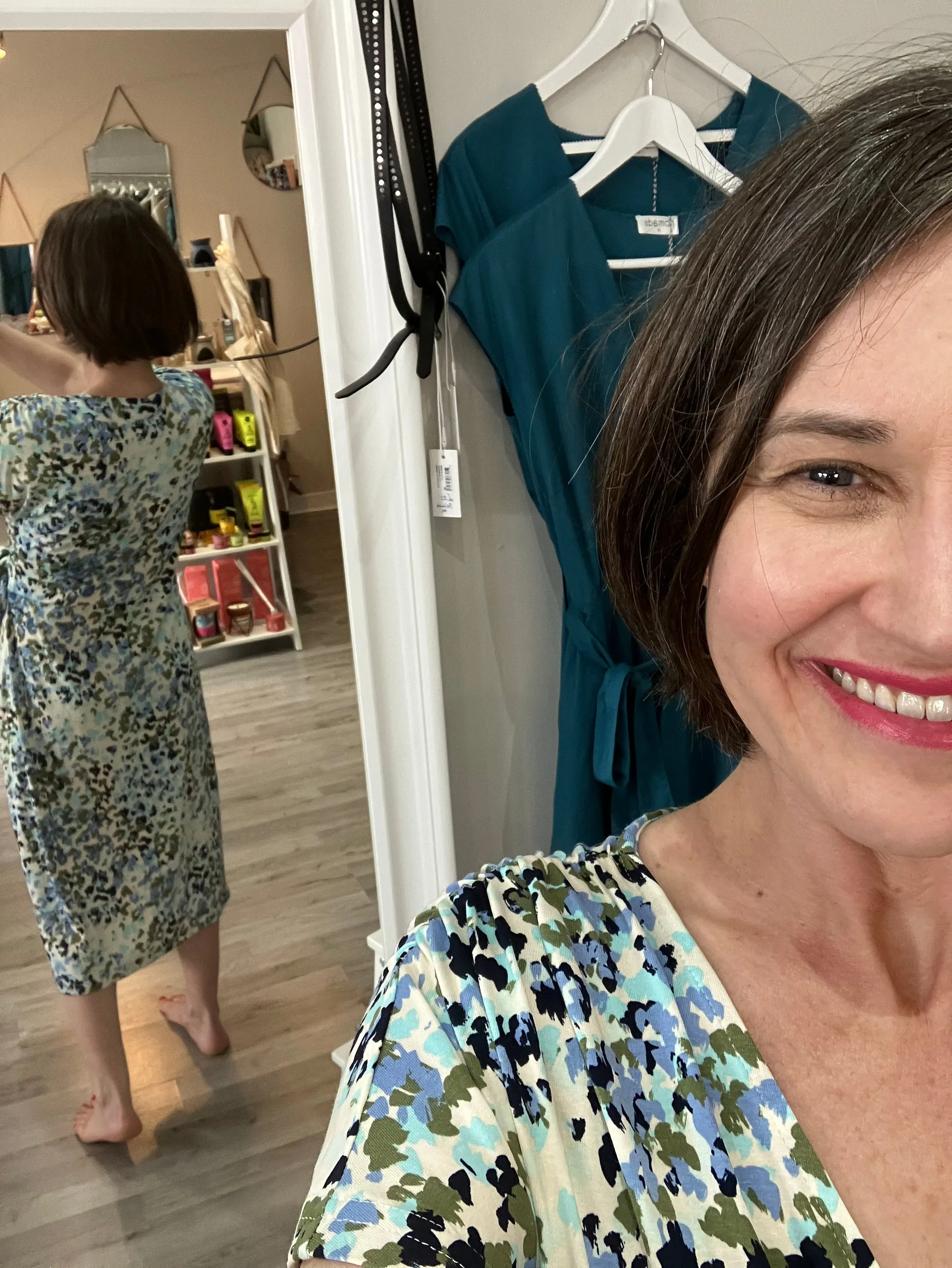 Fransa Dottie dress in ebb & flow colourway