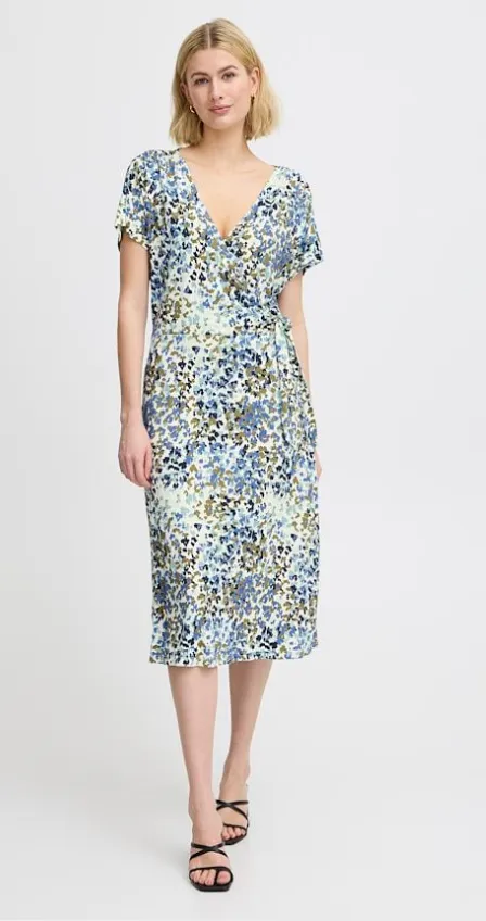 Fransa Dottie dress in ebb & flow colourway