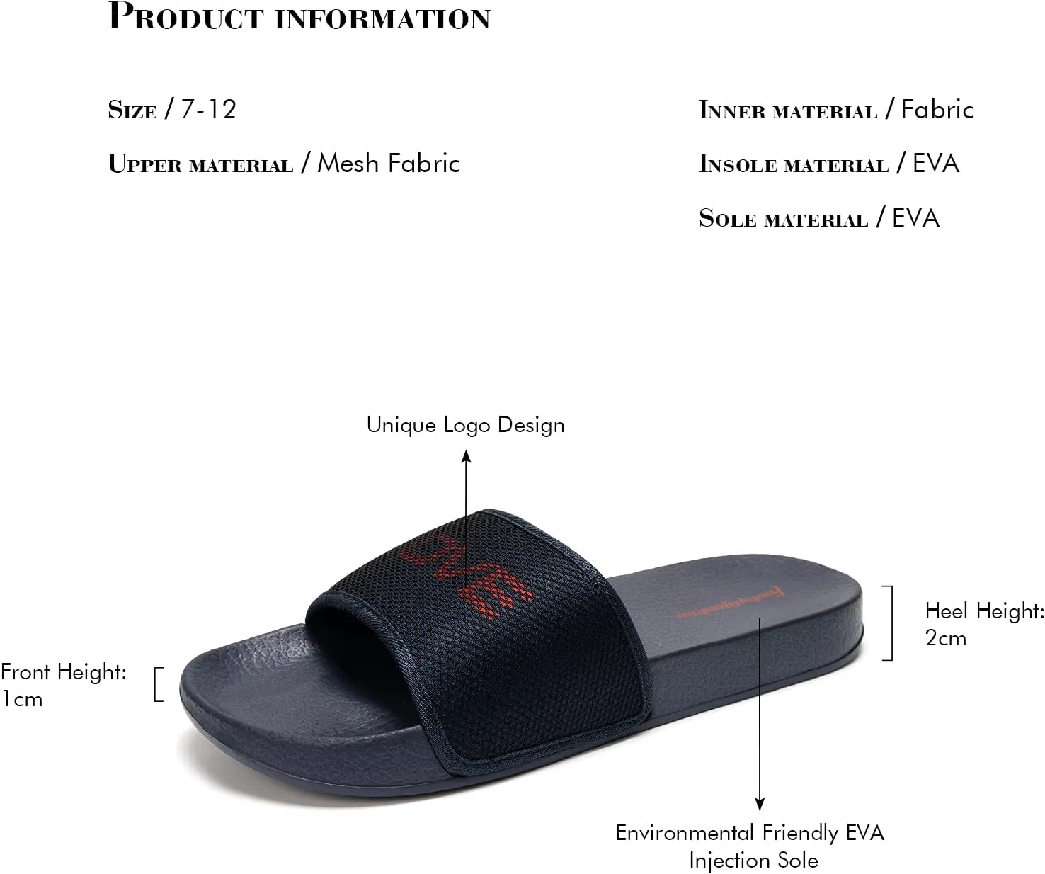 FUNKYMONKEY Men's Casual Sandal Slippers Outdoor Indoor Slide for Men