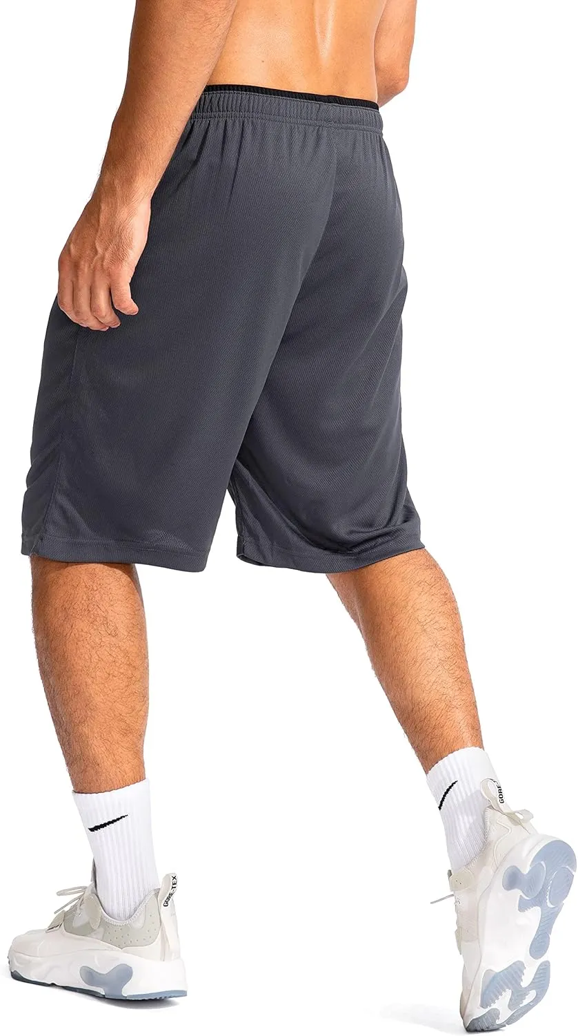 G Gradual Men's Basketball Shorts with Zipper Pockets Lightweight Quick Dry 11" Long Shorts for Men Athletic Gym