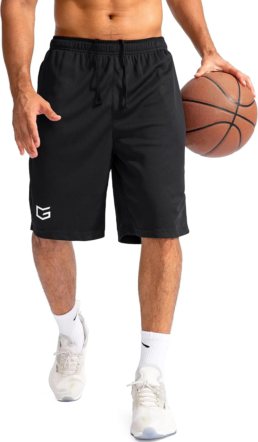 G Gradual Men's Basketball Shorts with Zipper Pockets Lightweight Quick Dry 11" Long Shorts for Men Athletic Gym