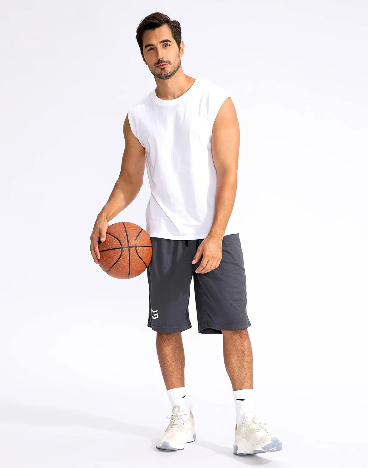 G Gradual Men's Basketball Shorts with Zipper Pockets Lightweight Quick Dry 11" Long Shorts for Men Athletic Gym